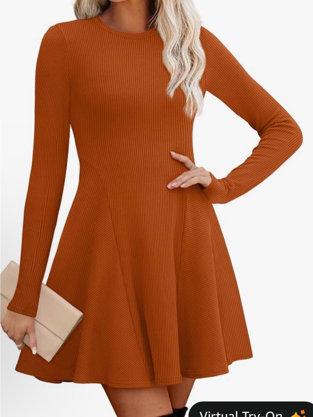 NWOT Amazon Long Sleeve Flared Dress